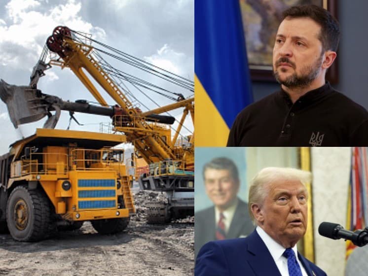 prezident Ukrajiny Volodymyr Zelenskyj a Donald Trump (USA) rokujú o dohode v oblasti ťažby nerastných surovín na Ukrajine