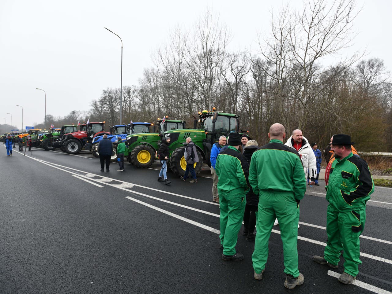 Protest proti dohode Mercosur na hranici s Českou republikou v Holíči