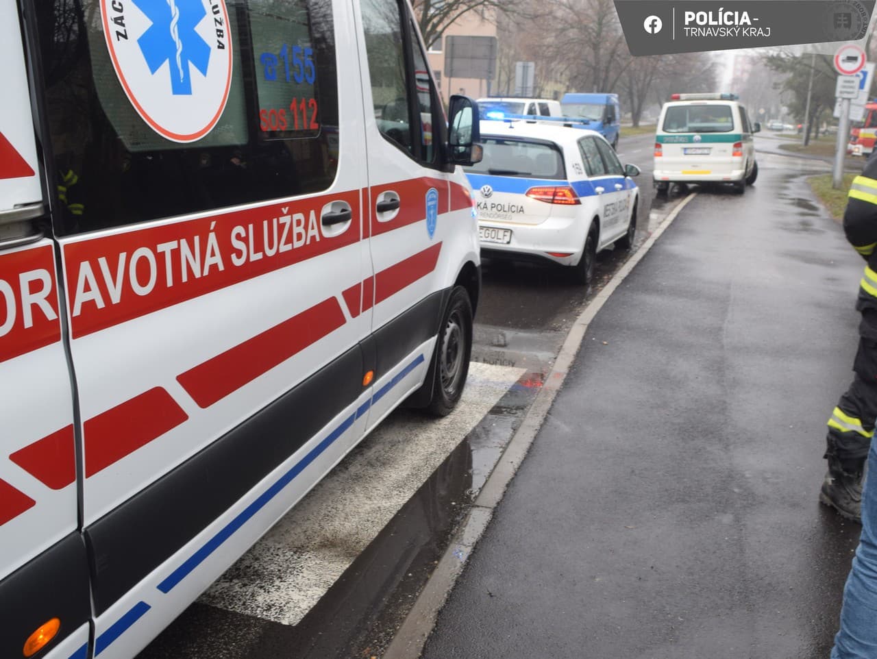 Dopravná nehoda na ulici Jilemnického v meste Dunajská Streda