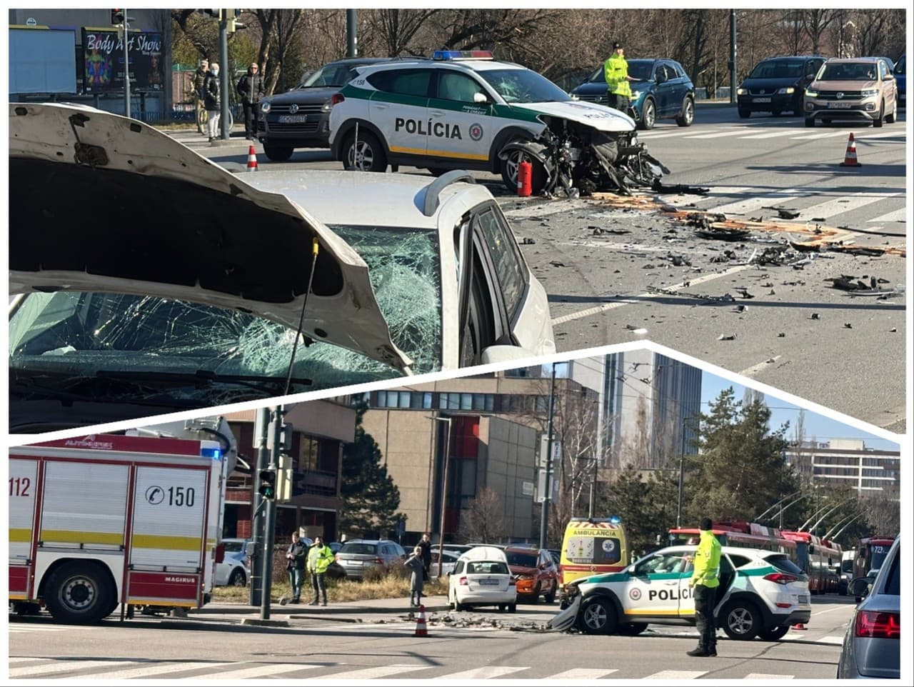V Bratislave sa zrazilo policajné auto s osobným