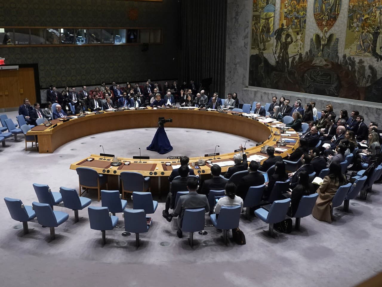 Hlasovanie počas zasadnutia Bezpečnostnej rady OSN v New Yorku