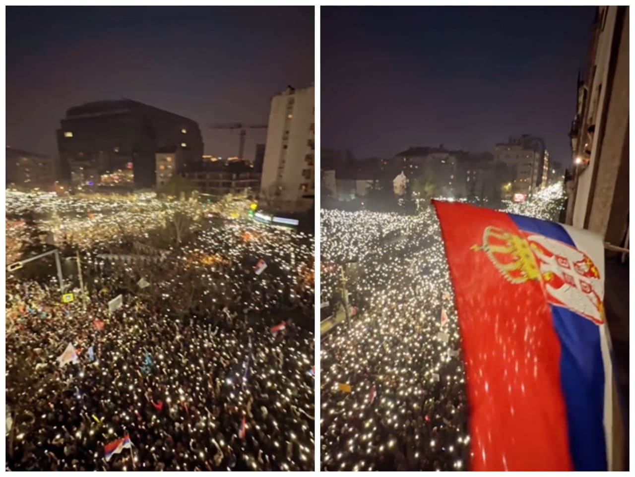 Na protesty v Belehrade prišlo vyše 100-tisíc ľudí