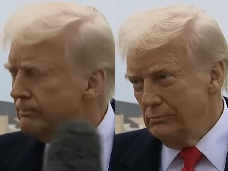 Prezident USA Donald Trump schytal počas tlačovej live konferencie mikrofónom priamo do tváre. 