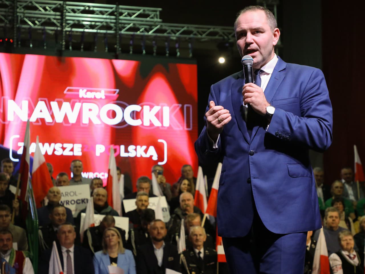 Poľský prezidentský kandidát Karol Nawrocki.
