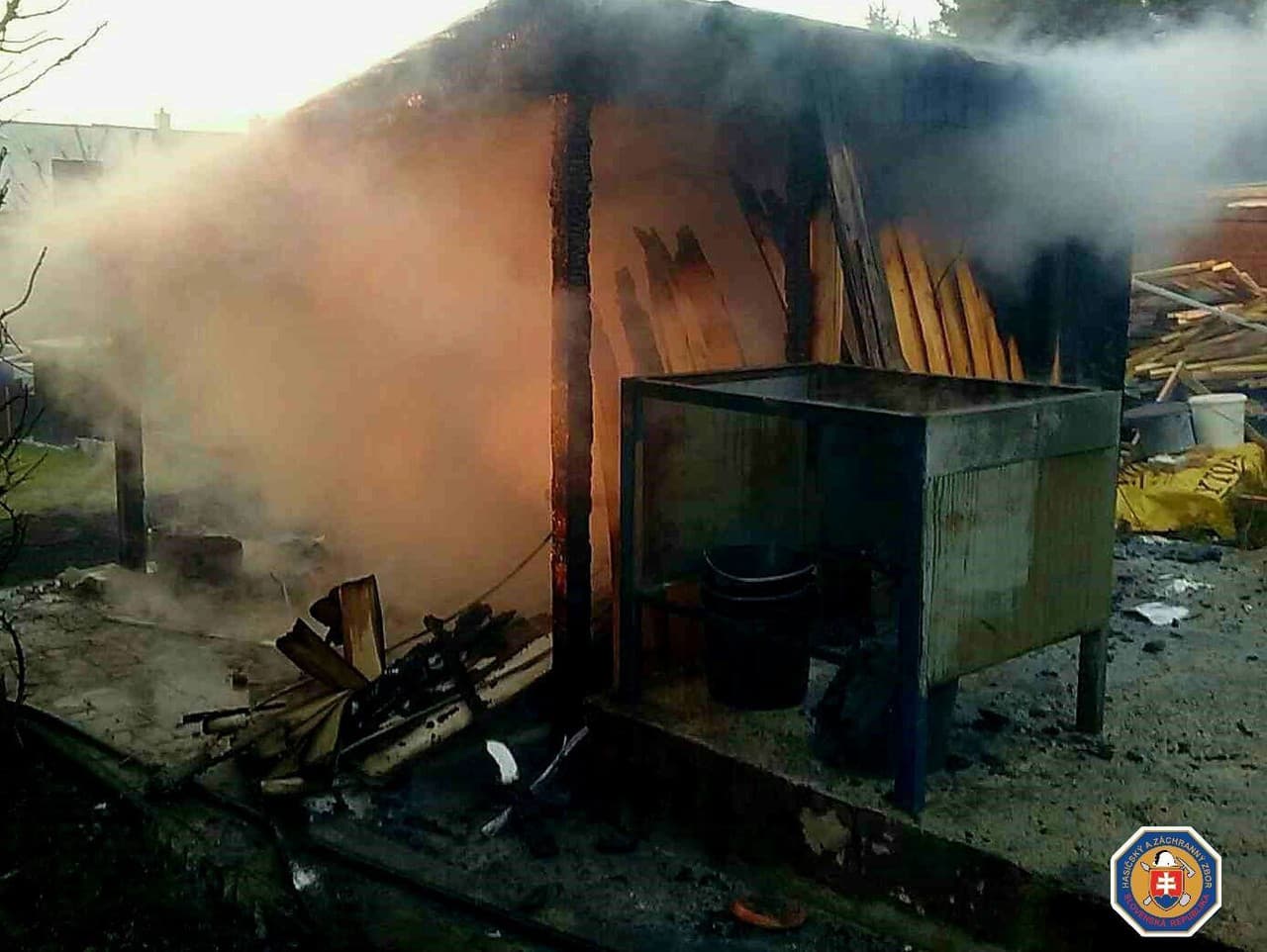 Požiar záhradného domčeka v Trnave