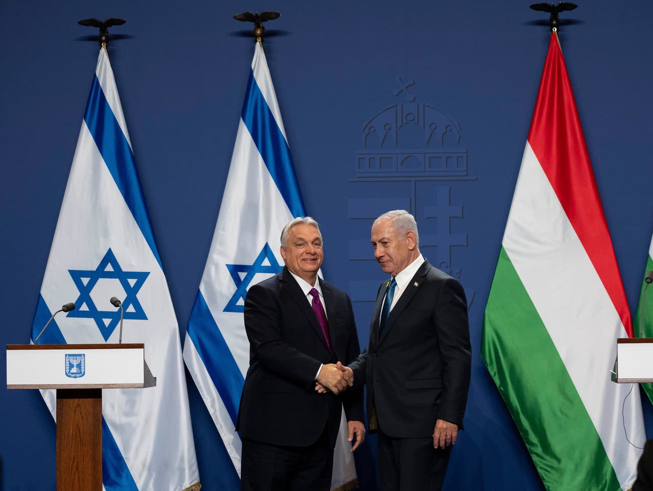 Viktor Orbán a Benjamin Netanjahu