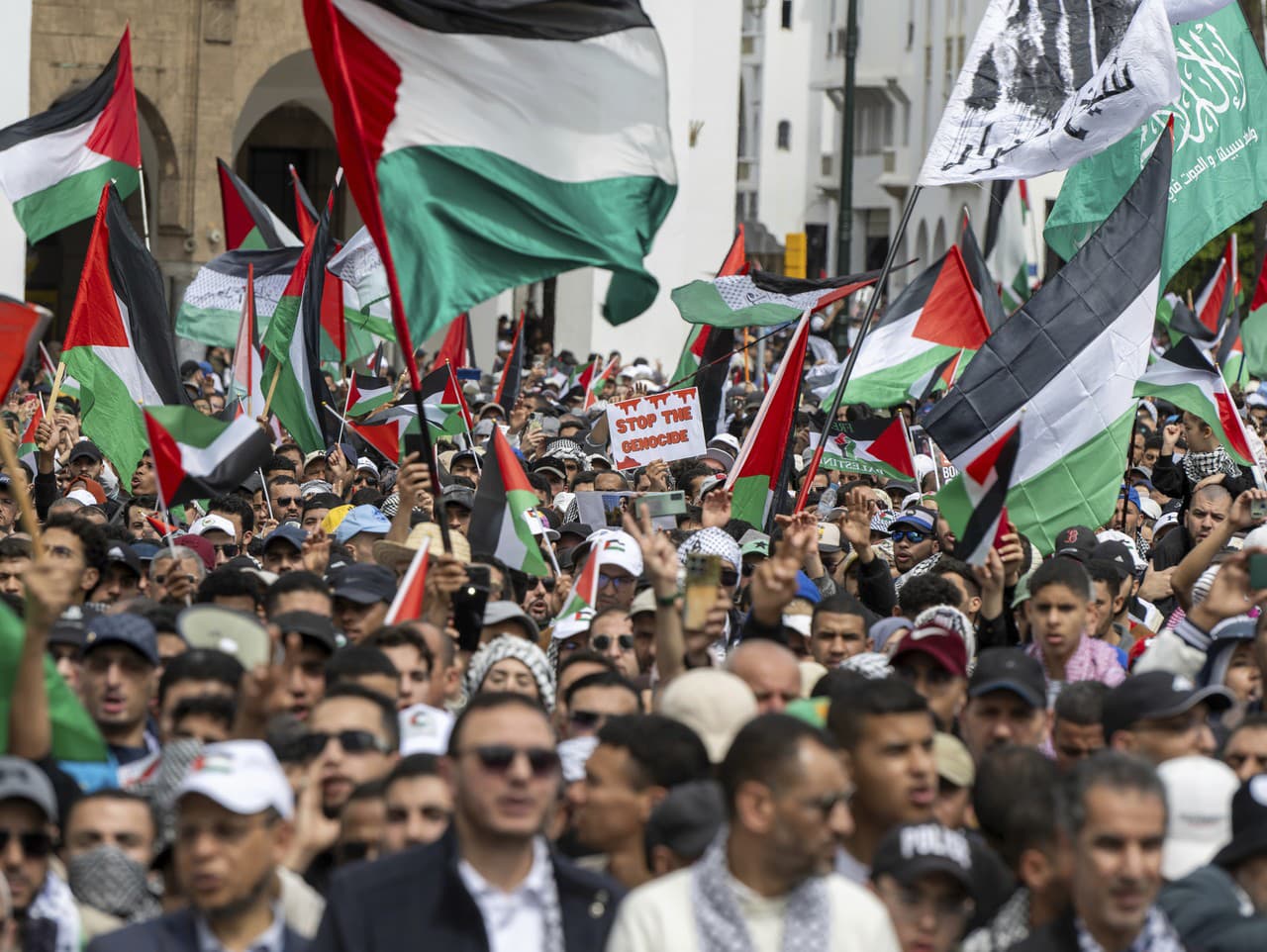 Propalestínsky protest v Maroku