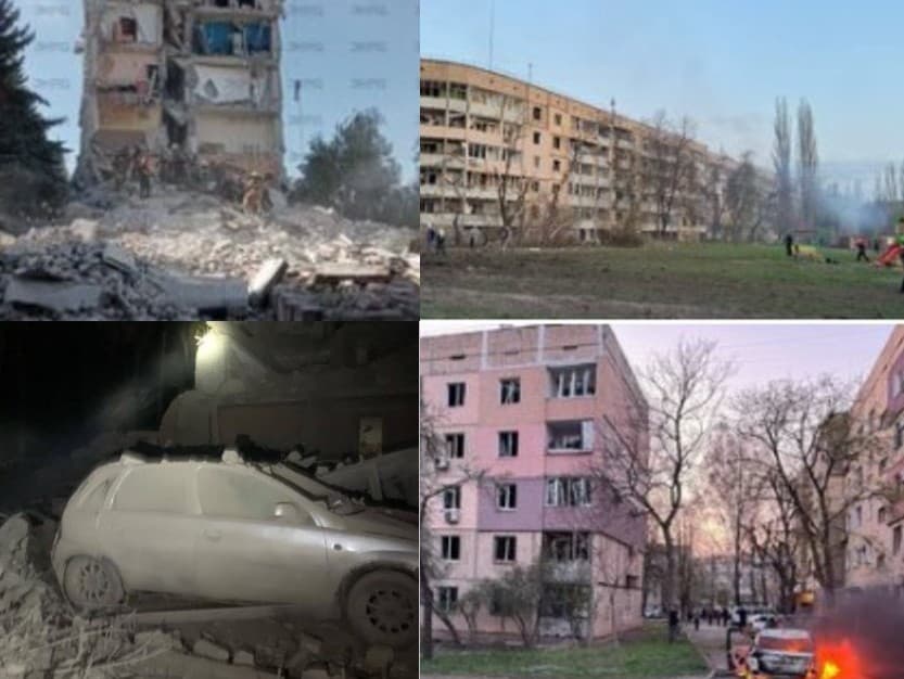 Následky dopadu ruskej rakety Iskander do ukrajinskej civilnej oblasti 