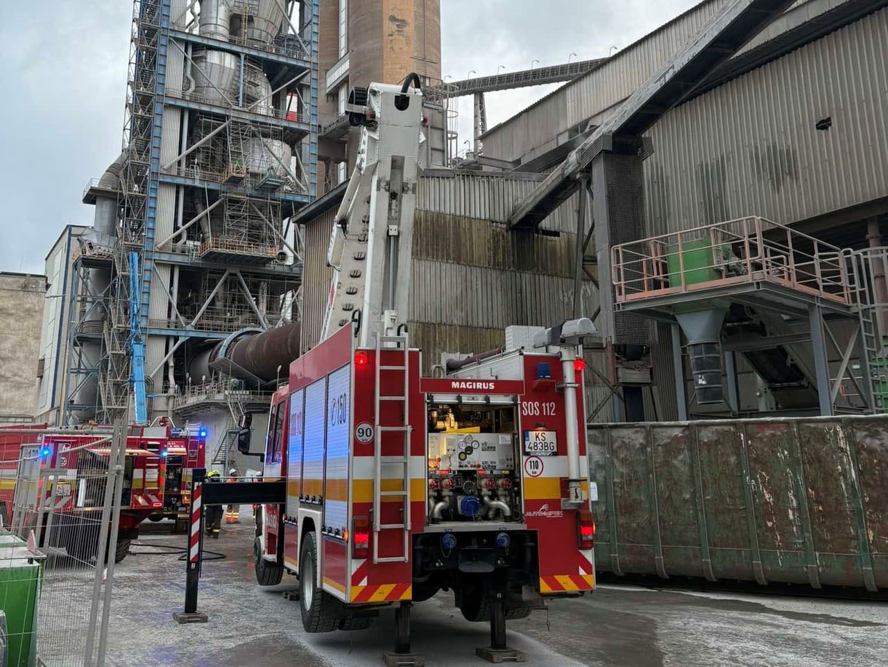 Požiar v cementárni v Turni nad Bodvou