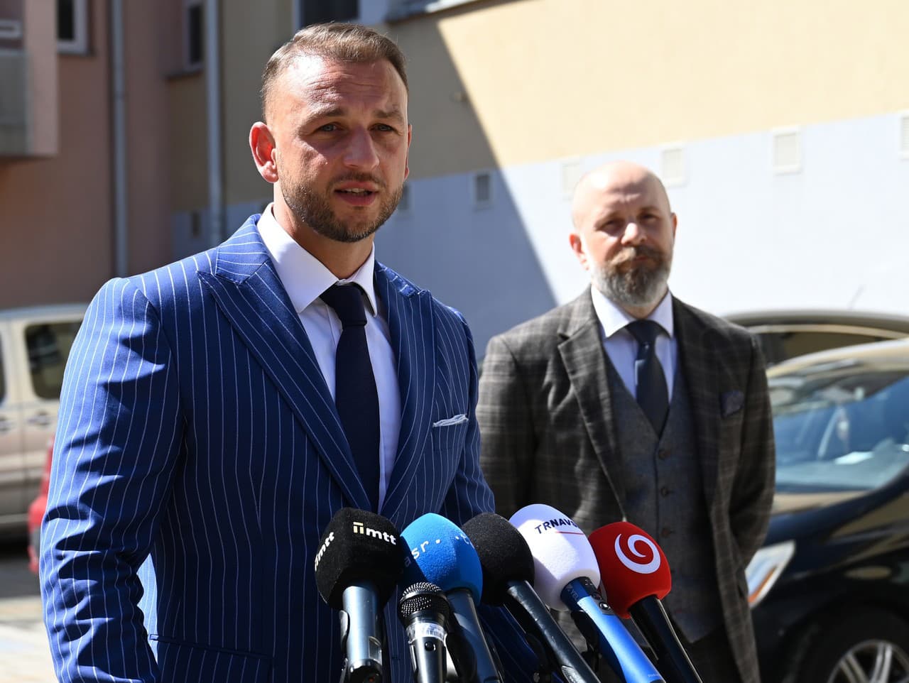 minister vnútra SR Matúš Šutaj Eštok (Hlas-SD) a primátor Trnavy Peter Bročka