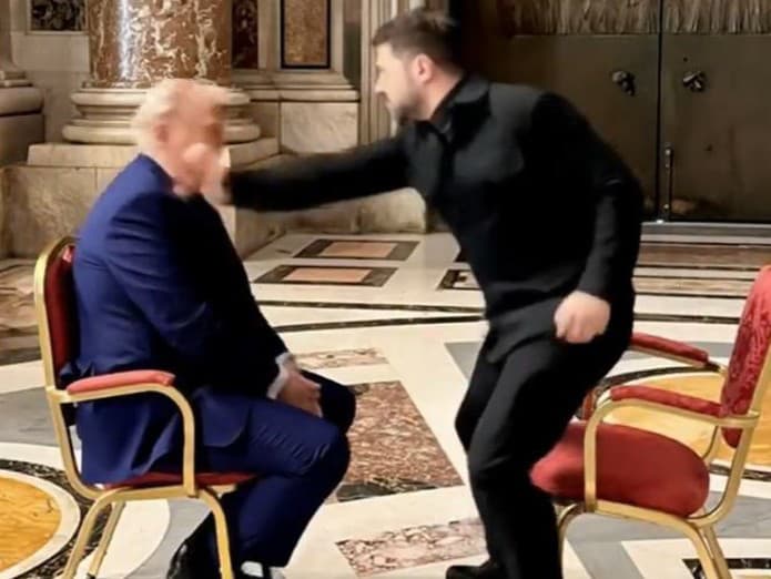 Na satirickom videu Zelenskyj vyfackal Trumpa.