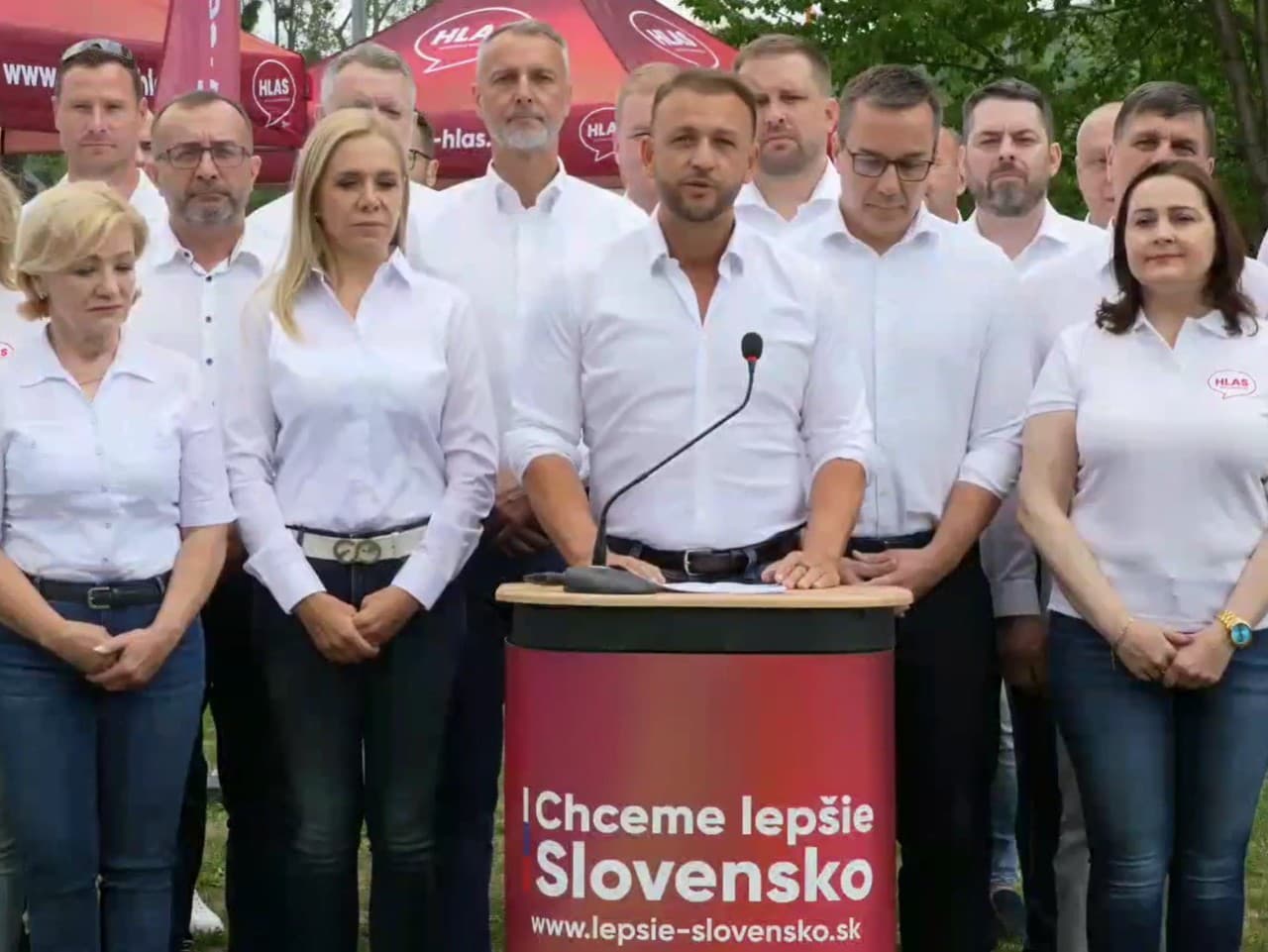 Tlačová konferencia vládnej strany HLAS-SD v Prešove 