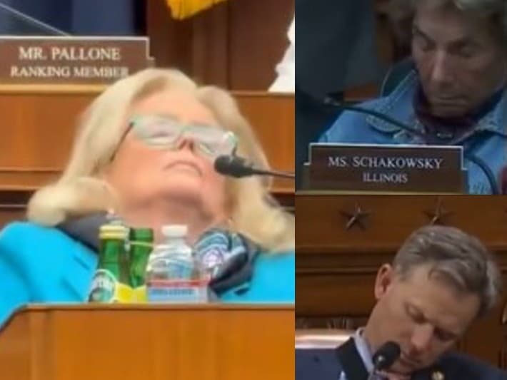 Poslanec Blake Moore (44) a poslankyne Jan Schakowsky (80) a Debbie Dingellová (71) zaspali v americkom Kongrese počas rozpravy pred hlasovaním o návrhu zákona