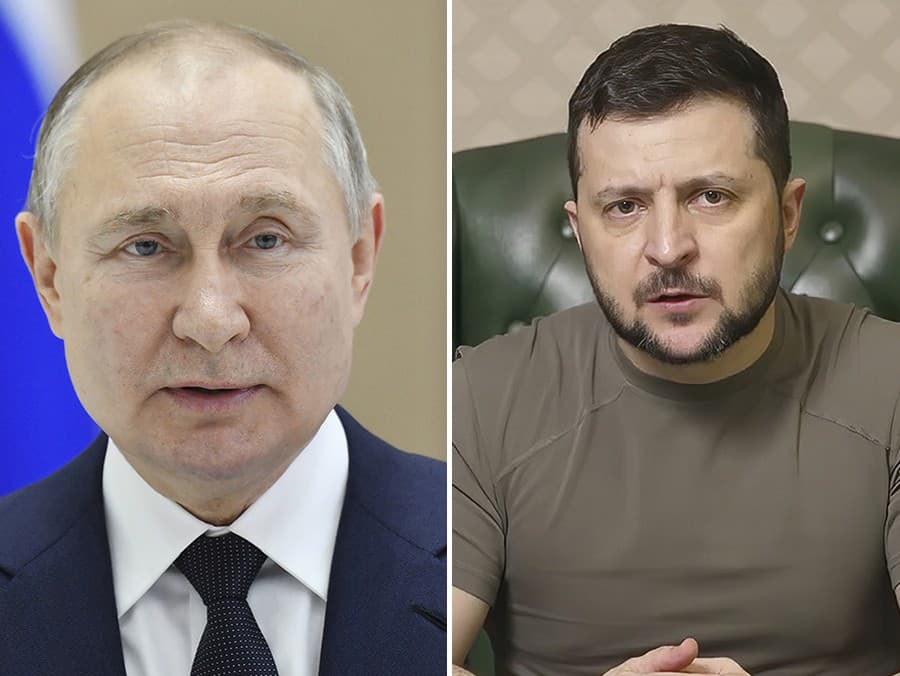 Volodymyr Zelenskyj a Vladimir Putin