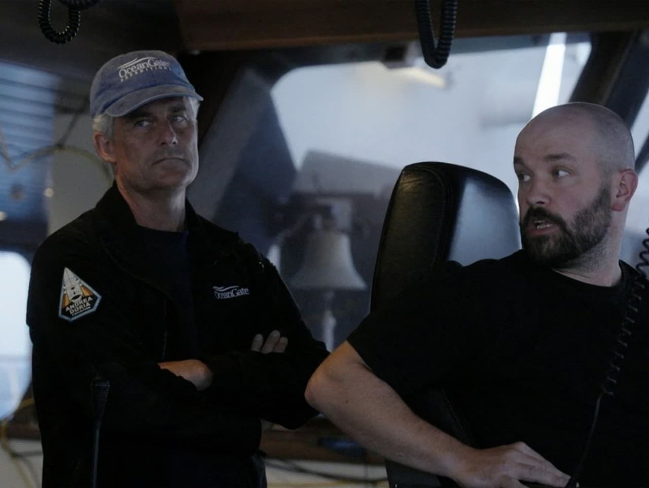 Stockton Rush (vľavo) v televízii BBC