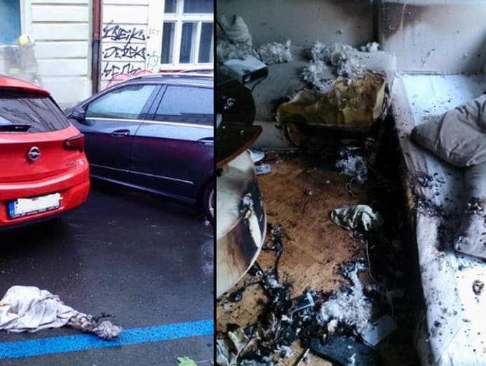 Muž nielenže podpálil vlastný byt, ale spôsobil požiar aj na ulici