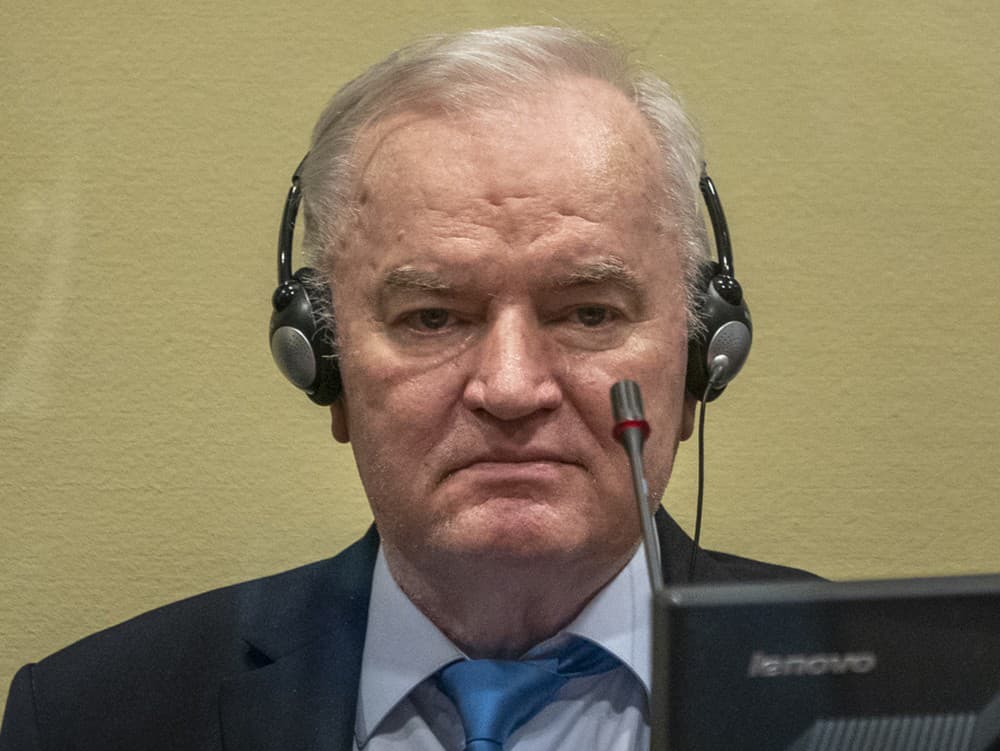 Bývalý veliteľ Ratko Mladič, ktorý dostal doživotie za masakru v Srebrenici. 