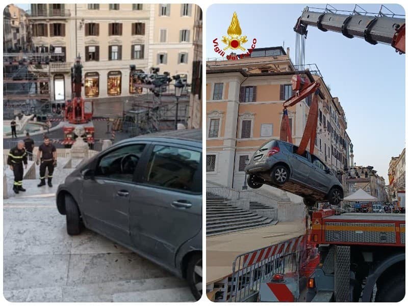 81-ročný dôchodca sa snažil s autom zísť slávne Španielske schody