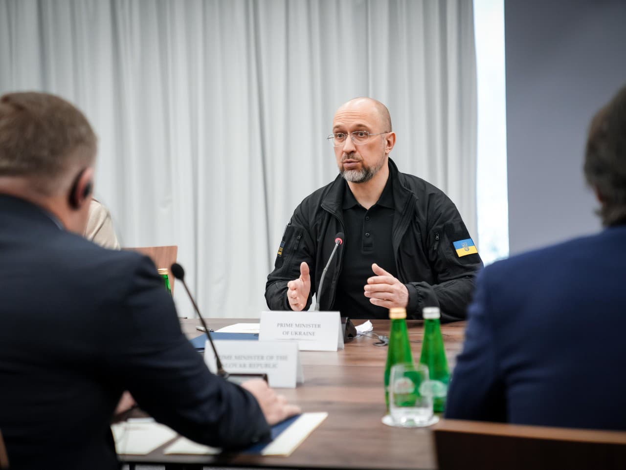 Robert Fico počas stretnutia s ukrajinským premiérom Denysom Šmyhaľom