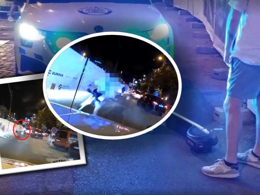 Muž narazil do policajného auta pri jazde na kolobežke.