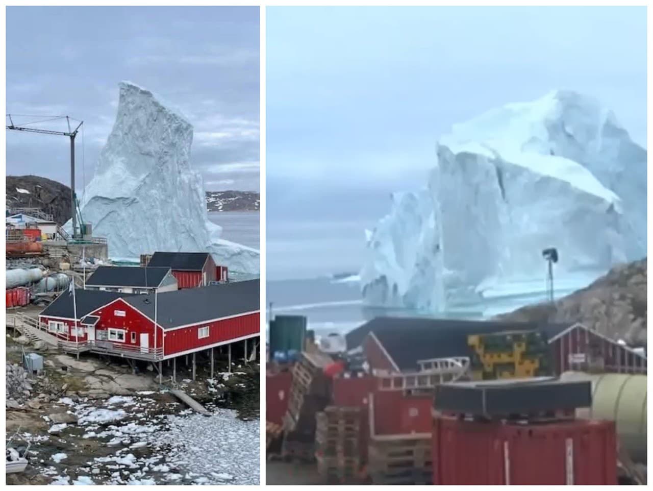 Ľadové kryhy vystrašili miestnych dedinčanov v grónskej dedinke Innaarsuit.