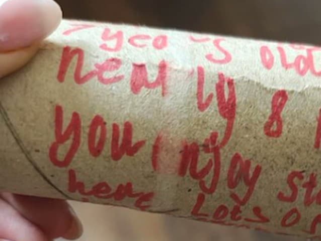 Odkaz pochádzal z roku 1989 od malého sedemročného dievčatka