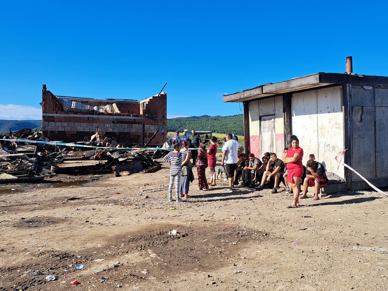 Požiar v rómskej osade v Spišskom Štiavniku
