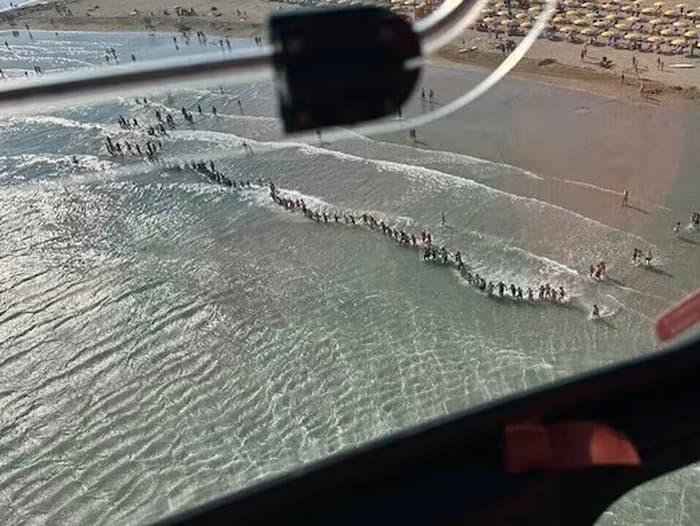 Ľudia vytvorili reťaz a dieťa spoločne hľadali.