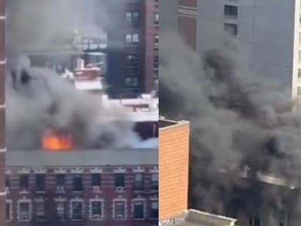 Širokú verejnosť na Manhattane v New Yorku vydesil veľký výbuch a následný požiar na jednom z bytových domov. 