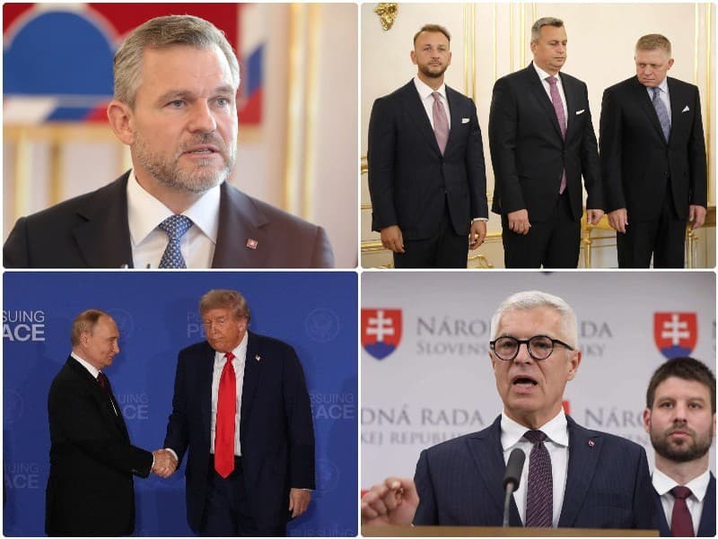 Lídri politických strán súčasnej koalície. Zľava minister vnútra SR Matúš Šutaj Eštok (HLAS-SD), poslanec NR SR Andrej Danko (SNS) a premiér SR Robert Fico (SMER-SD).