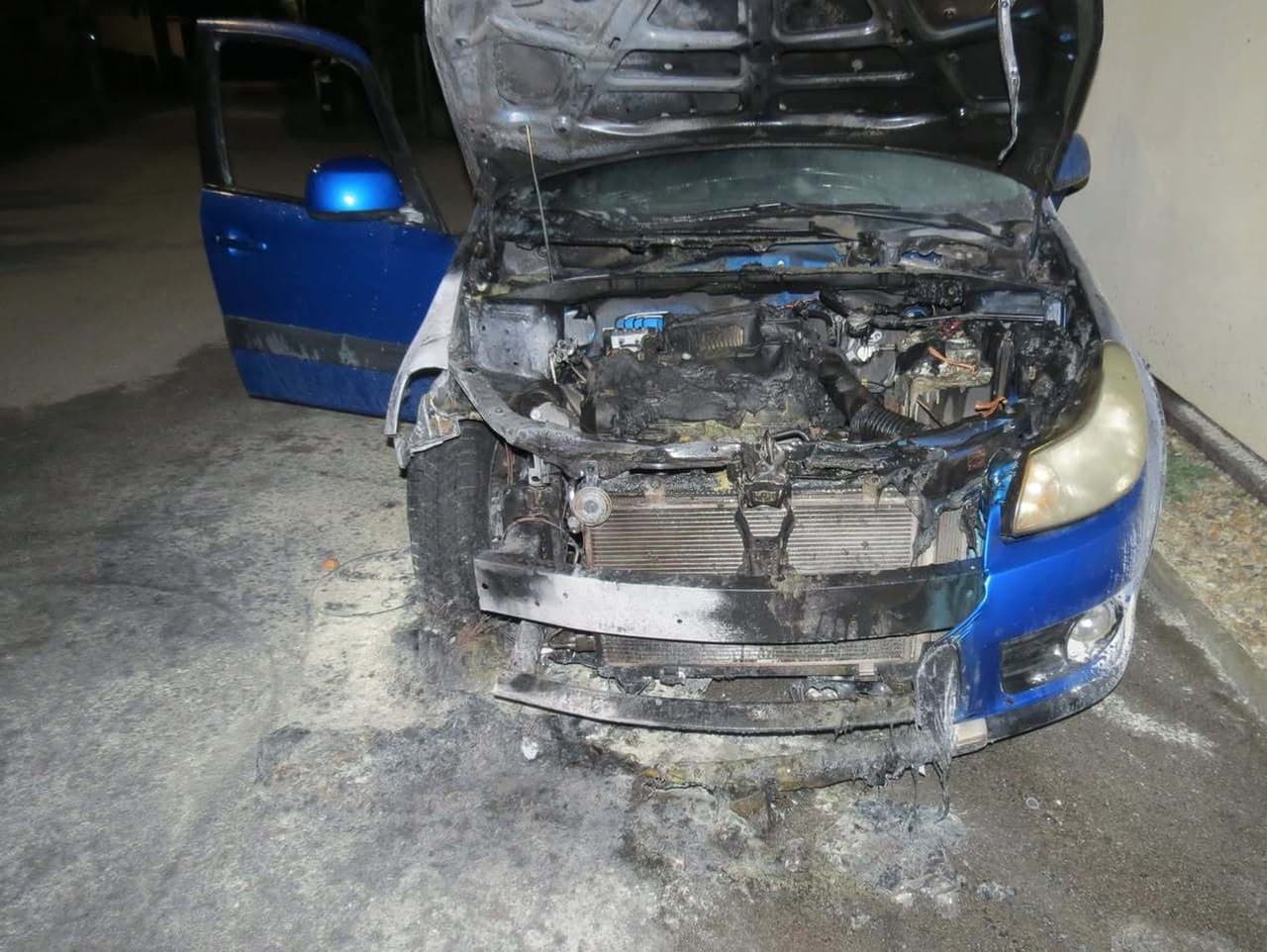 Úmyselný požiar auta