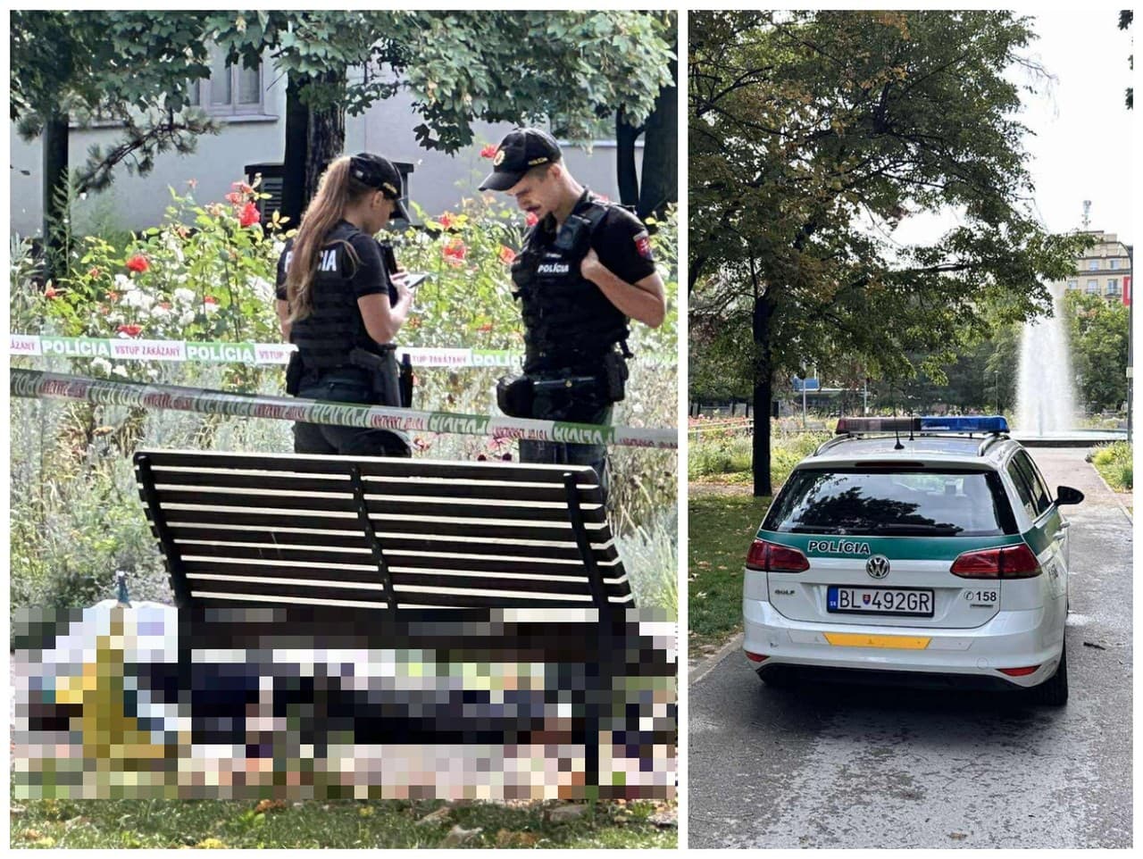 Polícia našla telo neďaleko fontány.