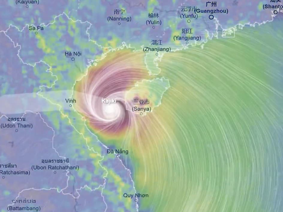 Tajfún Kadžiki sa blíži k Vietnamu