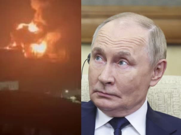 Ukrajinský dronový útok na rafinériu v Krasnodare