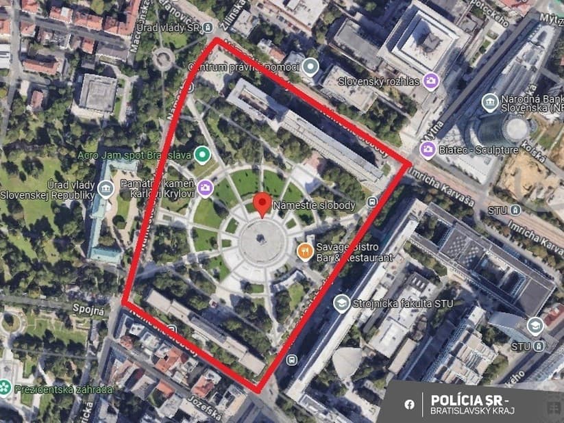 Polícia upozorňuje vodičov na obmedzenia počas utorkového verejného zhromaždenia