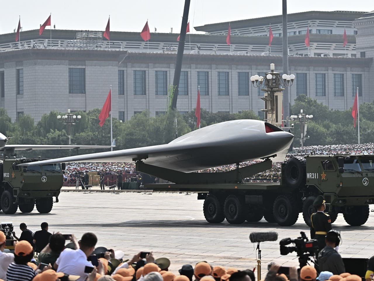 Čínsky dron na vojenskej prehliadke v Pekingu
