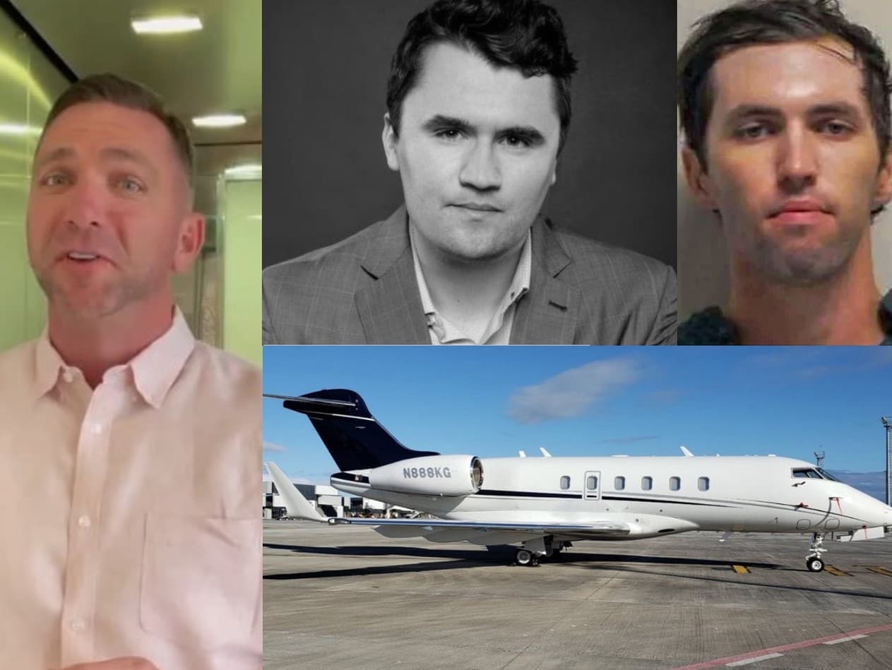 Podnikateľ Derek Maxfield (vľavo) je majiteľom lietadla Bombardier Challenger 300 (N888KG), ktoré vzlietlo z letiska Provo len chvíľu po vražde aktivistu Charlieho Kirka. Vrahom je 22-ročný Tyler Robinson (hore vpravo). Šíria sa teórie, že mohol sedieť na