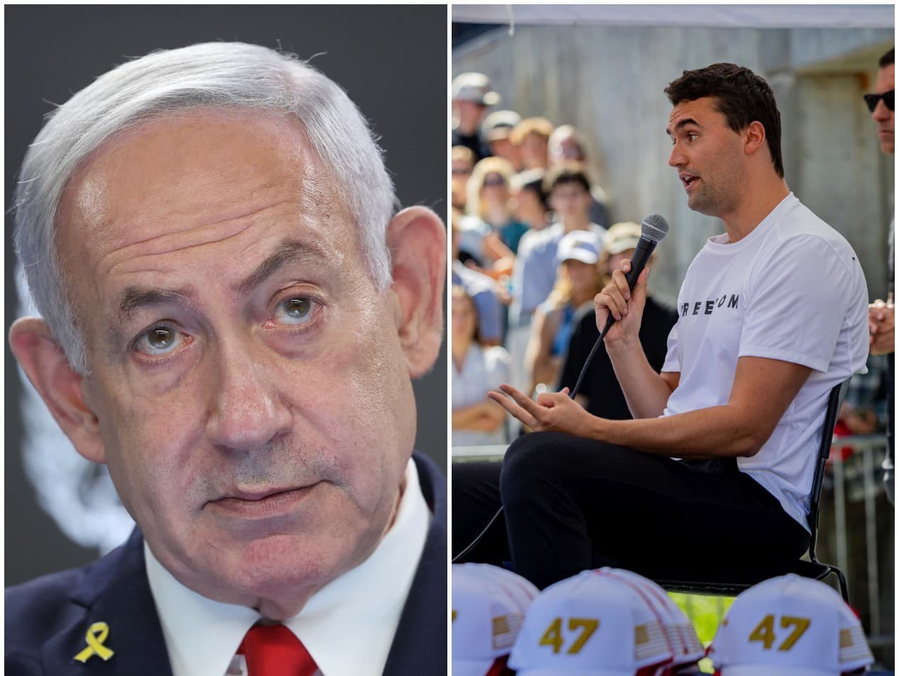 Benjamin Netanjahu a Charlie Kirk