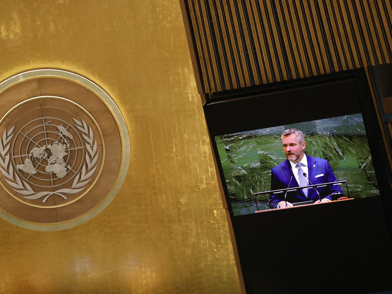 Prezident SR Peter Pellegrini počas zasadnutia Bezpečnostnej rady OSN v New Yorku v Spojených štátoch amerických