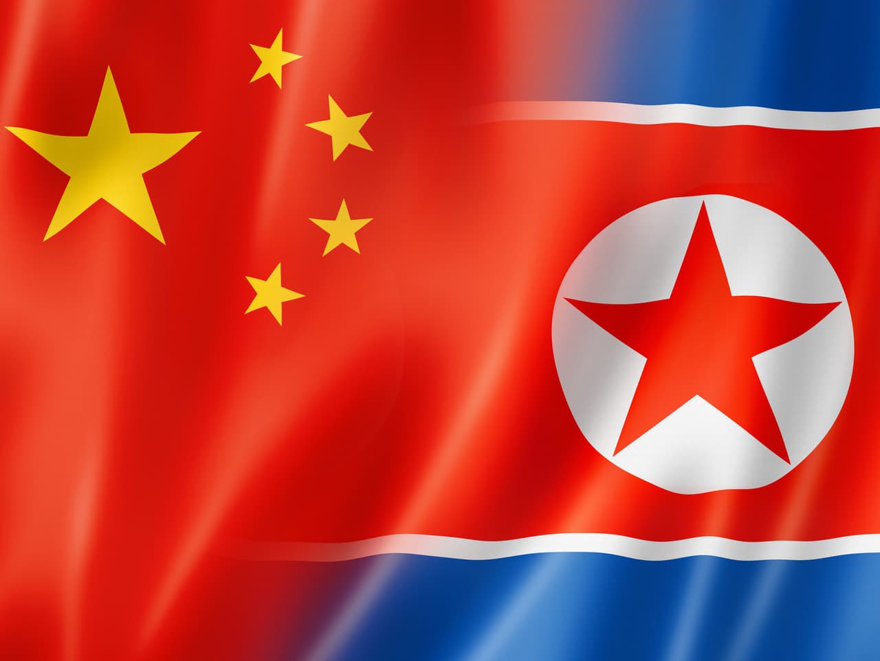 Vlajka Číny a Severnej Kórei