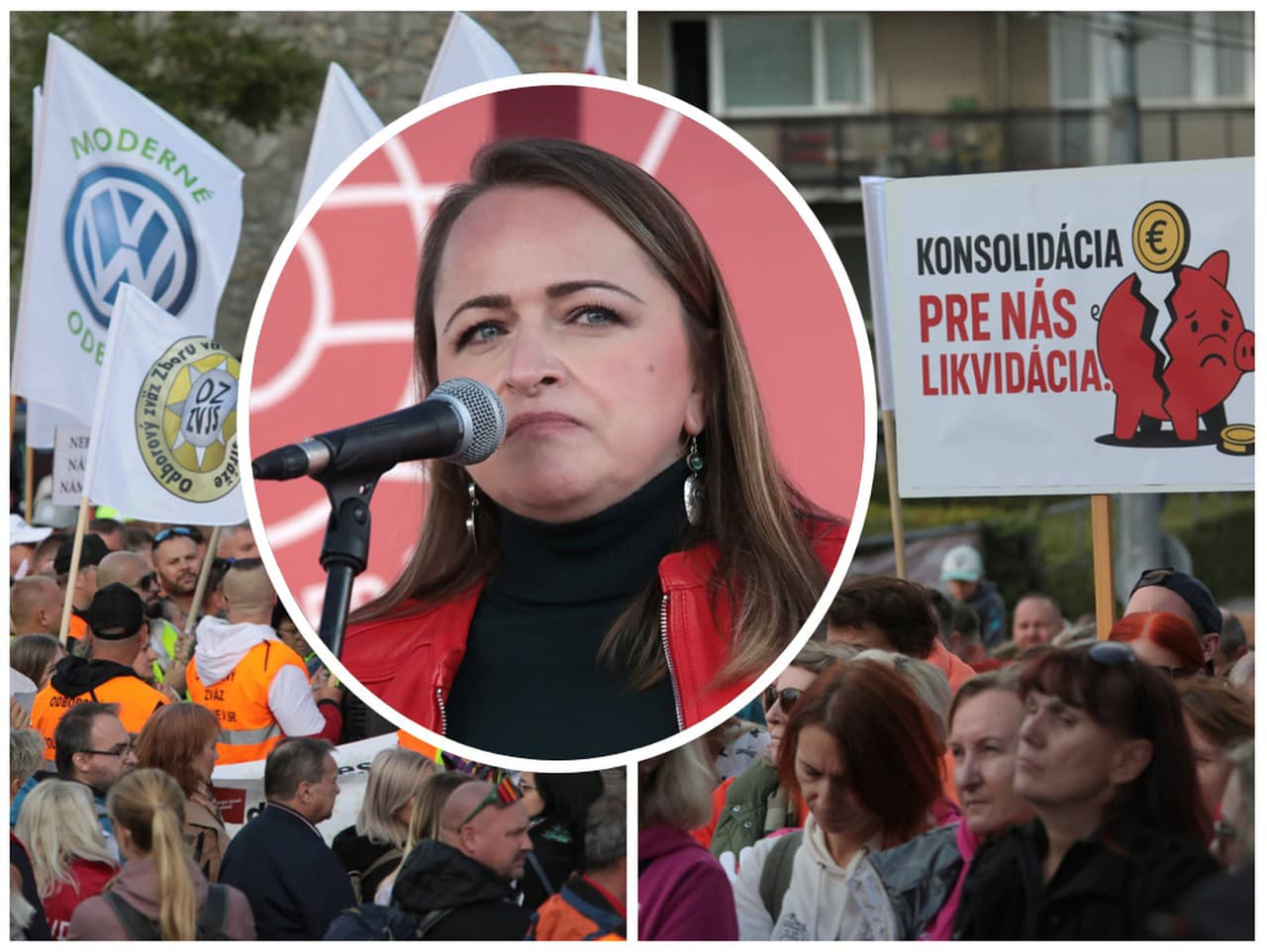 Monika Uhlerová zvolala podporovateľov odborov na protest pred parlamentom.