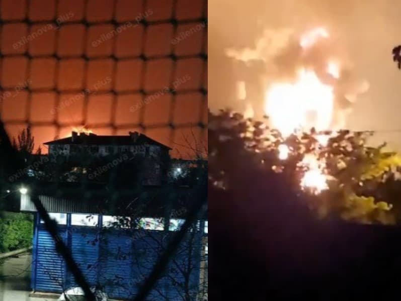 Ukrajina zasiahla v noci na pondelok 6. októbra ruský ropný terminál Feodosija na okupovanom Kryme.