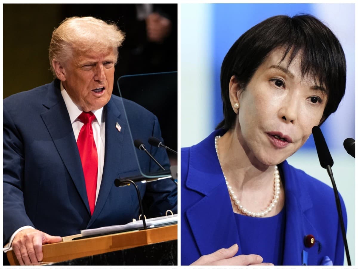 Americký prezident Donald Trump a japonská premiérka Sanae Takaičiová.