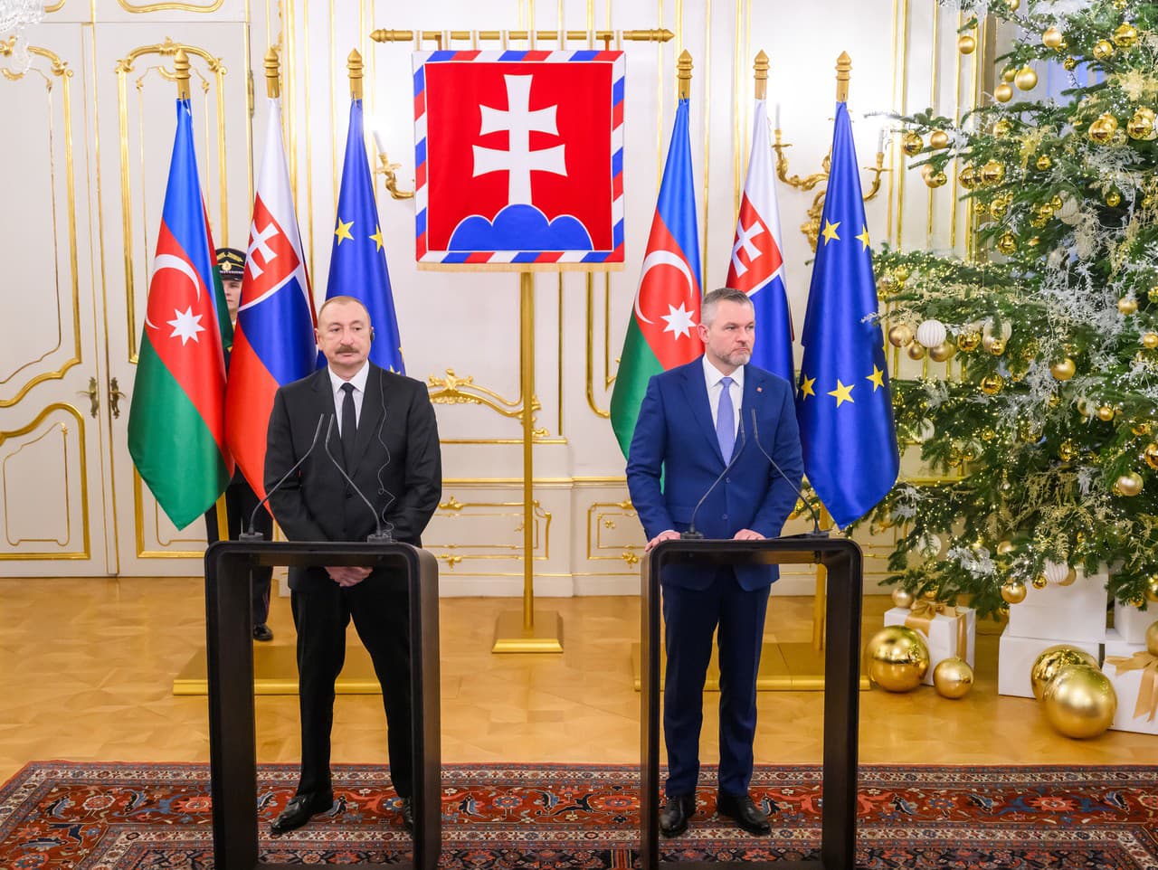 Stretnutie slovenského prezidenta Petra Pellegriniho a prezidenta Azerbajdžanskej republiky Ilhama Alijeva