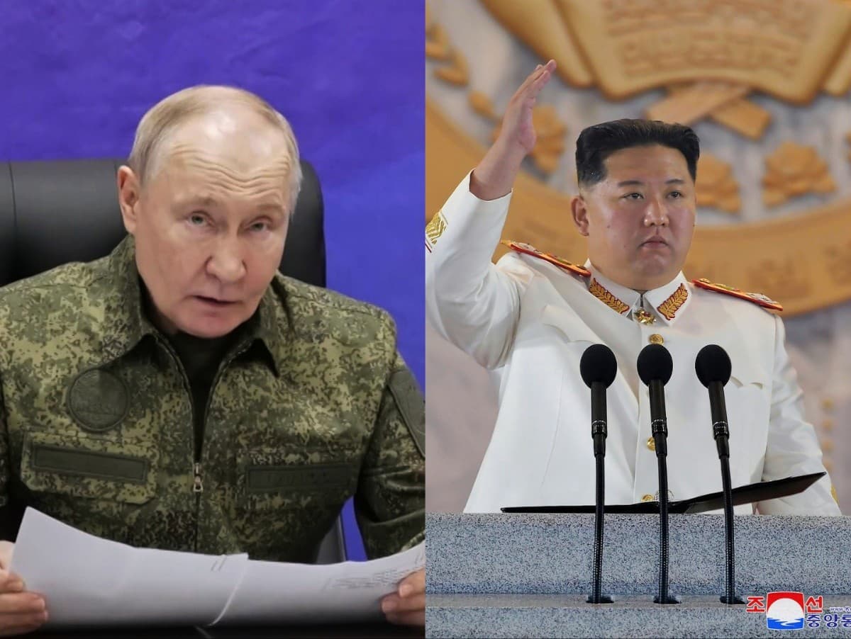 Vladimir Putin a Kim Čong-un