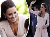 Očarujúca Kate Middleton si v predklone neustrážila hlbší výstrih.