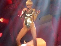 Miley Cyrus s takmer nahým rozkrokom laškuje s nafukovacím penisom.