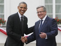 Barack Obama a poľský prezident Bronislaw Komorowski
