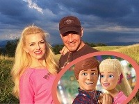 Zlatica Puškárová a Patrik Švajda ako bábiky Barbie a Ken. 