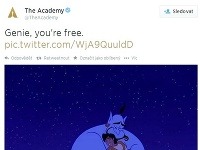 Rozlúčkový príspevok v sieti Twitter pre Robina Williamsa od Filmovej akadémia: Génius, si slobodný.